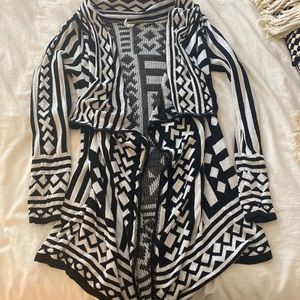 Open printed cardigan